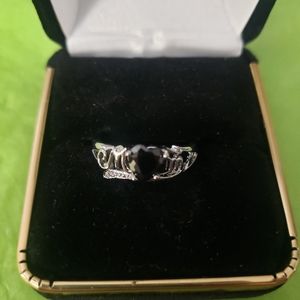 Mom black onyx sterling silver sz 7 ring